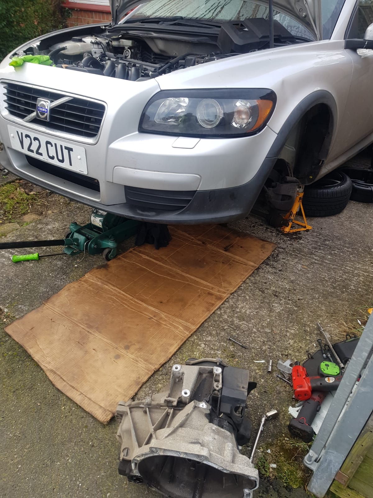 Mechanic pouring oil into an engine